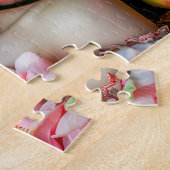 花のドレスの女性と果物ディスプレイ ジグソーパズル (側面)