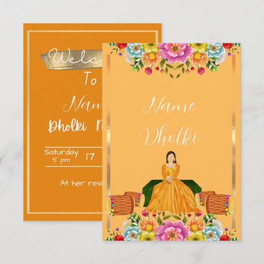 花のドholki招待状 招待状 (正面/裏面)
