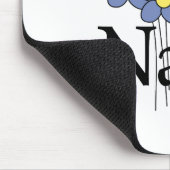 花のナナのかわいらしく青いTシャツ マウスパッド (コーナー)