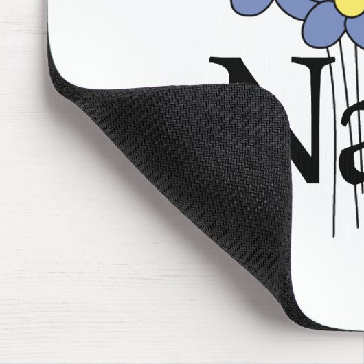 花のナナのかわいらしく青いTシャツ マウスパッド (コーナー)