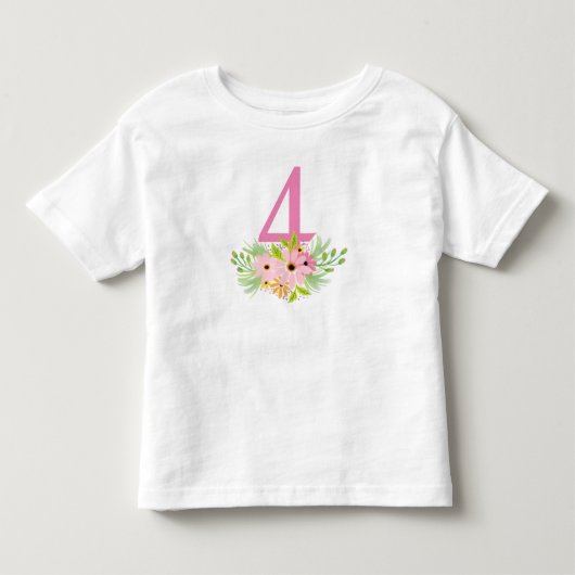 花のナンバー4 トドラーTシャツ (正面)