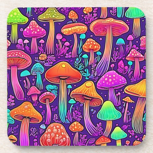 花のネオンマッシュルームのダンス コースター (正面)