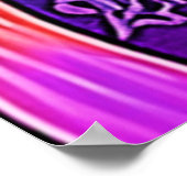 花のネオンマッシュルームのダンス ポスター (角)