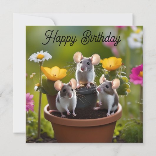 花のネズミの三ポット (正面)