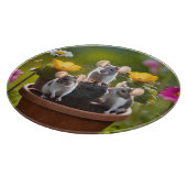 花のネズミの三ポット カッティングボード (角)