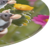 花のネズミの三ポット カッティングボード (角)