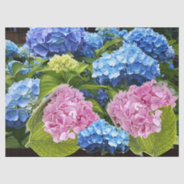 花のハイドランジア ピンク 青 デコパージュ クラフト 薄葉紙
