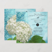 花のハイドランジア ブルー ホワイト クラシック エレガント フォーマル 招待状 (正面/裏面)