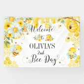 花のハチの巣のハッピーバースデーの背景 横断幕 (横)