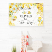 花のハチの巣のハッピーバースデーの背景 横断幕 (インサイチュ)