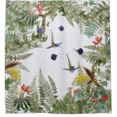 花のハチドリの鳥のシダのシャワー・カーテン シャワーカーテン (正面)