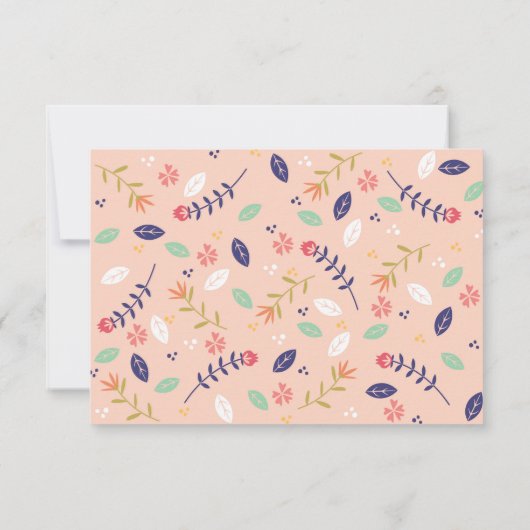 花のハッピーイースターの写真カード 招待状 (裏面)