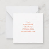 花のハッピータンクスギビング ノートカード (裏面)