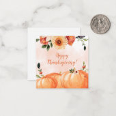 花のハッピータンクスギビング ノートカード (正面/裏面インサイチュ)