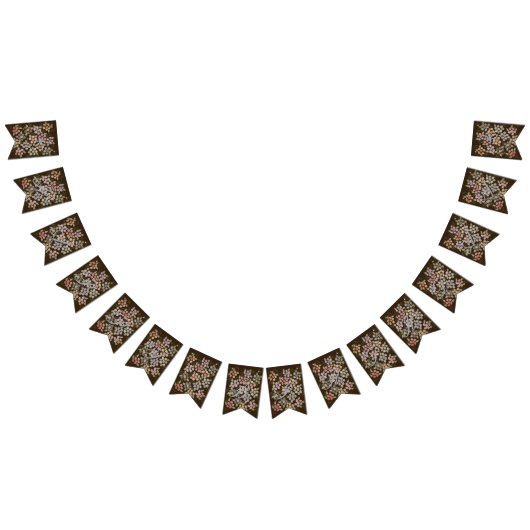 花のハッピーバースデー旗 バンティングフラッグ (全)