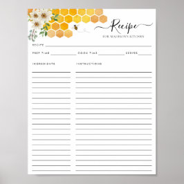 花のハニカムミツバチ レシピ ポスター