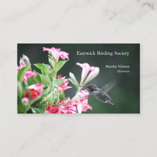 花のハミン赤と白グバード 名刺 (正面)