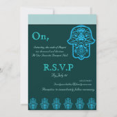 花のハムサ（青）（結婚式） 招待状 (裏面)