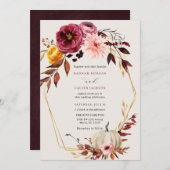 花のハロウィンパンプキン結婚式招待状 招待状 (正面/裏面)