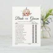 花のハロウィン かぼちゃの花嫁または花婿ゲーム 招待状 (スタンド正面)