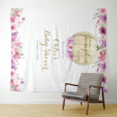 花のハロウィーンの女の子の赤ちゃんのシャワーの写真の背景 タペストリー (インサイチュ(横))