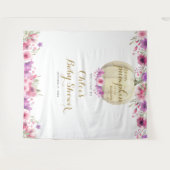 花のハロウィーンの女の子の赤ちゃんのシャワーの写真の背景 タペストリー (正面(横))