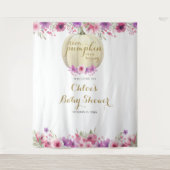 花のハロウィーンの女の子の赤ちゃんのシャワーの写真の背景 タペストリー (正面)