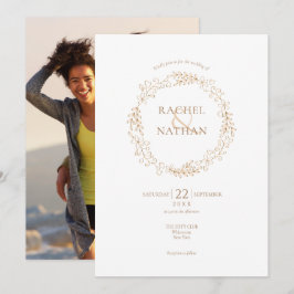 花のハロー ラウレル ガーランド フォト ウェディング 招待状
