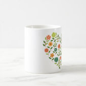 花のハートのコーヒー・マグ コーヒーマグカップ (中央)