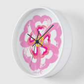 花のハートの壁時計 壁時計 (傾斜)