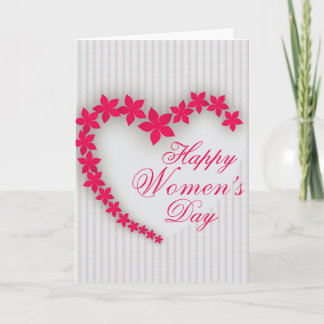 花のハートの幸せな女性の日 カード
