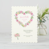 花のハートの招待状 招待状 (スタンド正面)