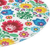 花のハートの民芸パターン カッティングボード (角)