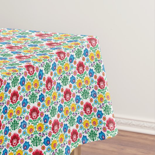 花のハートの民芸パターン テーブルクロス (インサイチュ)