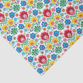 花のハートの民芸パターン 薄葉紙 (詳細)