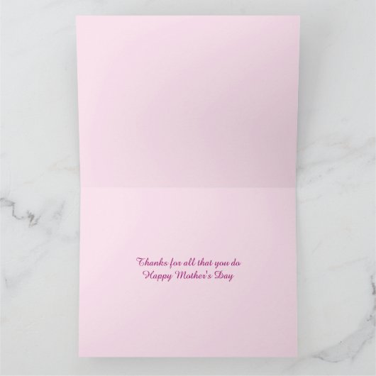 花のハートの花束の芸術の母の日カード カード (内部)