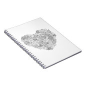 花のハートの落書き ノートブック (右側)