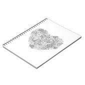 花のハートの落書き ノートブック (左側)