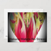 花のハートアートプリント ポストカード (正面/裏面)