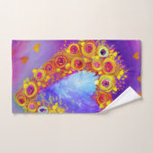 花のハートハンドタオル ハンドタオル (ハンドタオル)