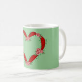 花のハートマグ コーヒーマグカップ (正面右)