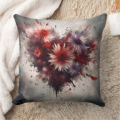 花のハート クッション (ブランケット)