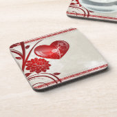 花のハート コースター (左側)