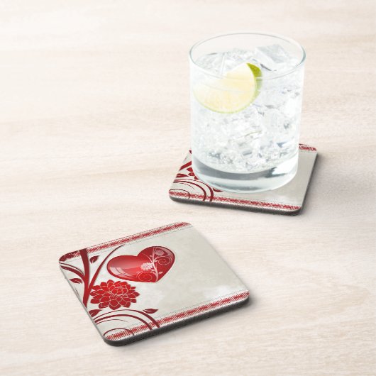 花のハート コースター (右側)