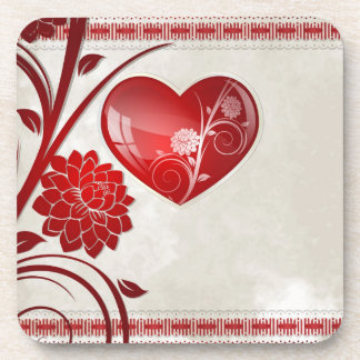 花のハート コースター