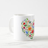 花のハート コーヒーマグカップ (正面左)