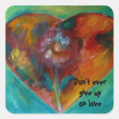 花のハート スクエアシール (正面)