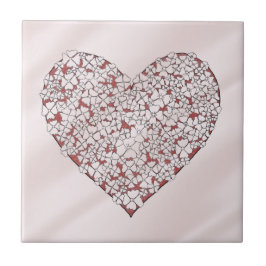 花のハート デコレーションティル タイル