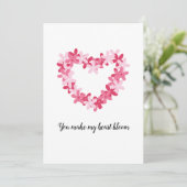 花のハート バレンタインデー カード (スタンド正面)