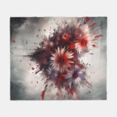 花のハート フリースブランケット (正面(横))